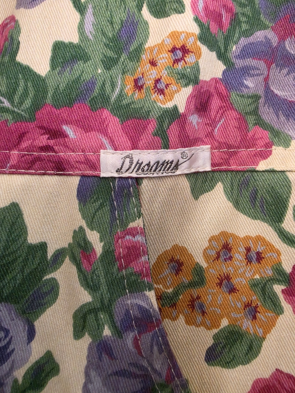80's NWT 100% Cotton VTG Floral Jumpsuit Sz L - Picture 10 of 16